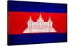 Cambodia Flag Design with Wood Patterning - Flags of the World Series-Philippe Hugonnard-Stretched Canvas