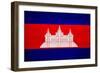 Cambodia Flag Design with Wood Patterning - Flags of the World Series-Philippe Hugonnard-Framed Premium Giclee Print