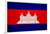 Cambodia Flag Design with Wood Patterning - Flags of the World Series-Philippe Hugonnard-Framed Art Print