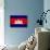 Cambodia Flag Design with Wood Patterning - Flags of the World Series-Philippe Hugonnard-Art Print displayed on a wall