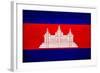 Cambodia Flag Design with Wood Patterning - Flags of the World Series-Philippe Hugonnard-Framed Art Print