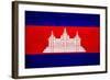 Cambodia Flag Design with Wood Patterning - Flags of the World Series-Philippe Hugonnard-Framed Art Print