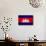 Cambodia Flag Design with Wood Patterning - Flags of the World Series-Philippe Hugonnard-Mounted Art Print displayed on a wall