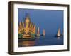 Cambodia's Illuminated Boats Make Their Way Along the Tonle Sap River-Heng Sinith-Framed Photographic Print