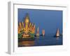 Cambodia's Illuminated Boats Make Their Way Along the Tonle Sap River-Heng Sinith-Framed Photographic Print