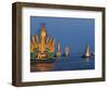 Cambodia's Illuminated Boats Make Their Way Along the Tonle Sap River-Heng Sinith-Framed Photographic Print