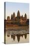 Cambodia, Siem Reap, Angkor, Aerial View of Village at Sunset-Walter Bibikow-Stretched Canvas