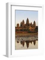 Cambodia, Siem Reap, Angkor, Aerial View of Village at Sunset-Walter Bibikow-Framed Photographic Print