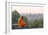 Cambodia, Siem Reap, Angkor Wat Complex. Monk Meditating with Angor Wat Temple in the Background-Matteo Colombo-Framed Photographic Print
