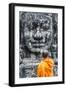 Cambodia, Siem Reap, Angkor Wat Complex. Monks Inside Bayon Temple (Mr)-Matteo Colombo-Framed Photographic Print
