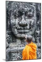 Cambodia, Siem Reap, Angkor Wat Complex. Monks Inside Bayon Temple (Mr)-Matteo Colombo-Mounted Photographic Print