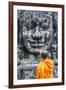 Cambodia, Siem Reap, Angkor Wat Complex. Monks Inside Bayon Temple (Mr)-Matteo Colombo-Framed Photographic Print