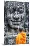 Cambodia, Siem Reap, Angkor Wat Complex. Monks Inside Bayon Temple (Mr)-Matteo Colombo-Mounted Photographic Print