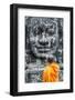 Cambodia, Siem Reap, Angkor Wat Complex. Monks Inside Bayon Temple (Mr)-Matteo Colombo-Framed Photographic Print