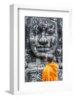 Cambodia, Siem Reap, Angkor Wat Complex. Monks Inside Bayon Temple (Mr)-Matteo Colombo-Framed Photographic Print