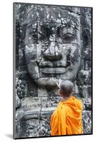 Cambodia, Siem Reap, Angkor Wat Complex. Monks Inside Bayon Temple (Mr)-Matteo Colombo-Mounted Photographic Print