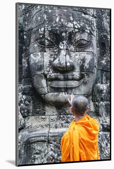 Cambodia, Siem Reap, Angkor Wat Complex. Monks Inside Bayon Temple (Mr)-Matteo Colombo-Mounted Photographic Print