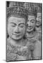 Cambodia, Siem Reap, carved statues at Buddhist temple.-Merrill Images-Mounted Photographic Print