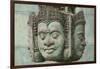 Cambodia, Siem Reap, carved statues at Buddhist temple.-Merrill Images-Framed Photographic Print