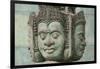 Cambodia, Siem Reap, carved statues at Buddhist temple.-Merrill Images-Framed Photographic Print