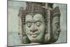 Cambodia, Siem Reap, carved statues at Buddhist temple.-Merrill Images-Mounted Photographic Print