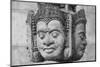 Cambodia, Siem Reap, carved statues at Buddhist temple.-Merrill Images-Mounted Photographic Print