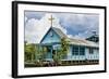 Cambodia, Tonle Sap, Siem Reap Province. a Floating Catholic Church on Lake Tonle Sap.-Nigel Pavitt-Framed Photographic Print