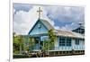 Cambodia, Tonle Sap, Siem Reap Province. a Floating Catholic Church on Lake Tonle Sap.-Nigel Pavitt-Framed Photographic Print