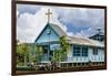 Cambodia, Tonle Sap, Siem Reap Province. a Floating Catholic Church on Lake Tonle Sap.-Nigel Pavitt-Framed Photographic Print