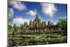 Cambodian Temple Ruins under Blue Sky Background-Ben Heys-Mounted Photographic Print