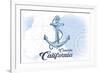 Cambria, California - Anchor - Blue - Coastal Icon-Lantern Press-Framed Premium Giclee Print