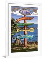 Cambria, California - Destination Sign-Lantern Press-Framed Art Print