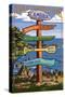 Cambria, California - Destination Sign-Lantern Press-Stretched Canvas