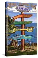 Cambria, California - Destination Sign-Lantern Press-Stretched Canvas