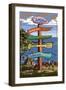 Cambria, California - Destination Sign-Lantern Press-Framed Art Print