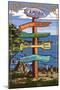 Cambria, California - Destination Sign-Lantern Press-Mounted Art Print