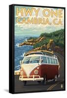 Cambria, California - Highway One Coast, c.2009-Lantern Press-Framed Stretched Canvas