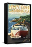 Cambria, California - Highway One Coast, c.2009-Lantern Press-Framed Stretched Canvas
