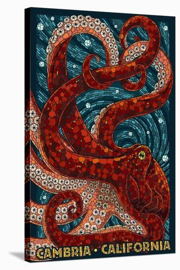 Cambria, California - Octopus Mosaic-Lantern Press-Stretched Canvas