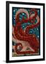 Cambria, California - Octopus Mosaic-Lantern Press-Framed Art Print