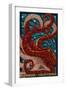 Cambria, California - Octopus Mosaic-Lantern Press-Framed Art Print