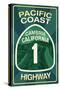 Cambria, California - Pacific Coast Highway 1 Sign-Lantern Press-Stretched Canvas