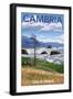 Cambria, California - Rocky Coastline-Lantern Press-Framed Art Print