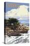 Cambria, California - Rocky Shore-Lantern Press-Stretched Canvas