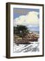 Cambria, California - Rocky Shore-Lantern Press-Framed Art Print