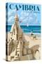 Cambria, California - Sand Castle-Lantern Press-Stretched Canvas