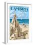 Cambria, California - Sand Castle-Lantern Press-Framed Art Print