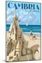 Cambria, California - Sand Castle-Lantern Press-Mounted Art Print