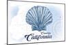 Cambria, California - Scallop Shell - Blue - Coastal Icon-Lantern Press-Mounted Art Print