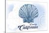 Cambria, California - Scallop Shell - Blue - Coastal Icon-Lantern Press-Stretched Canvas